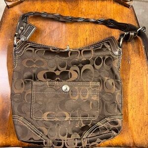 Coach handbag brown classic “C” canvas. Excellent condition!